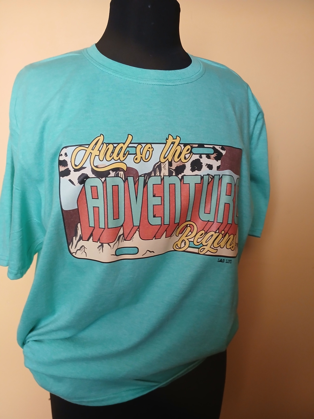 Teal 'And So The Adventure Begins' Graphic Tee